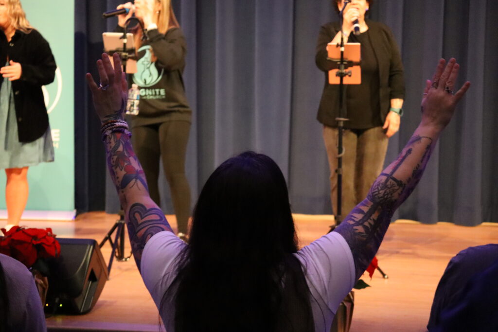 Worship with Hands Raised